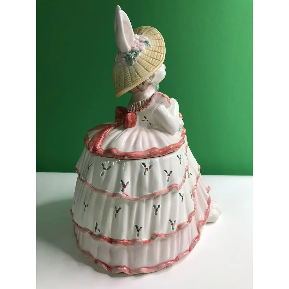 1989 FITZ & FLOYD Scarlet O'Hare COOKIE JAR Rabbit Belle Gone With The Wind